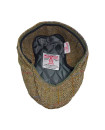 Made in UK Harris Tweed Edward Flat Cap With Foldable Ear Flaps Moss Green